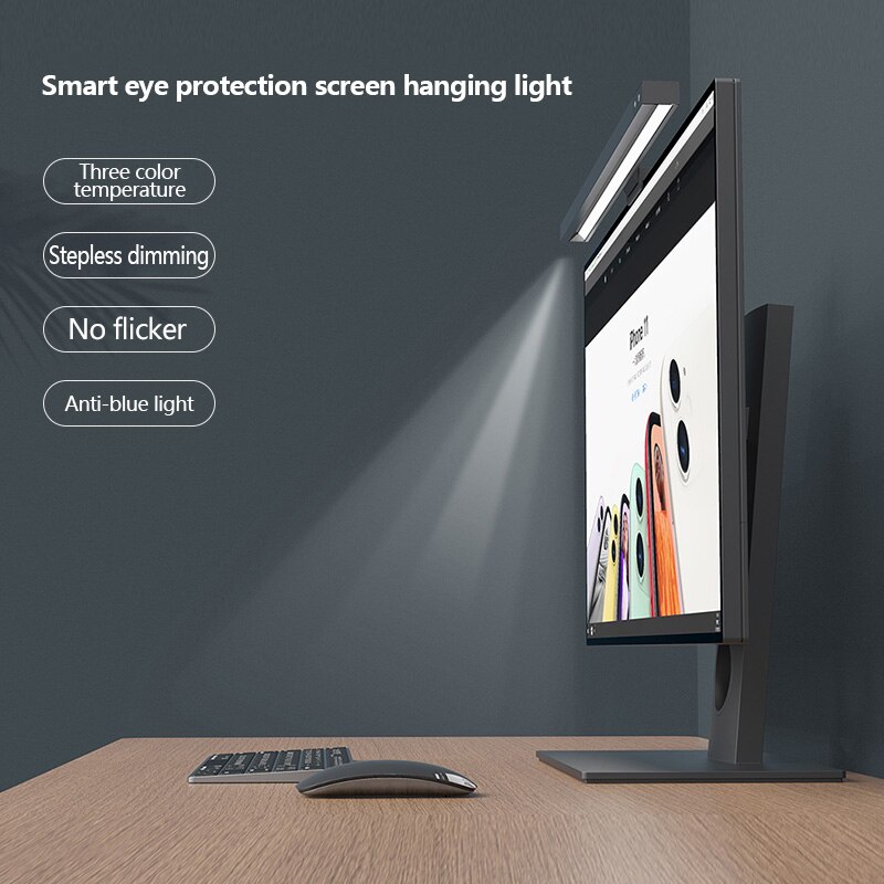 Display Hanging Desk Lamp 2900k-6500k Foldable Student Eyes Protection Reading Writing Learning Desk Lamp