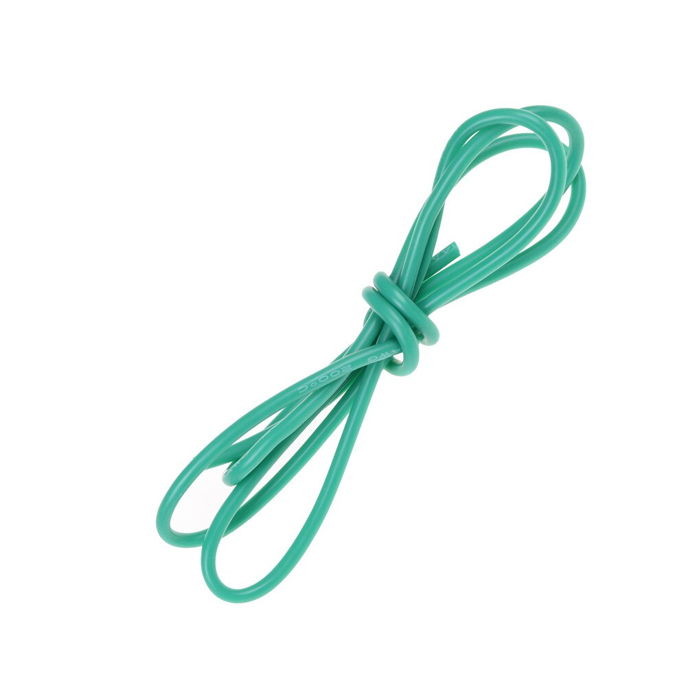 1M Gauge 14 AWG Silicone Rubber Wire Cable Flexible 7 Colors: Green