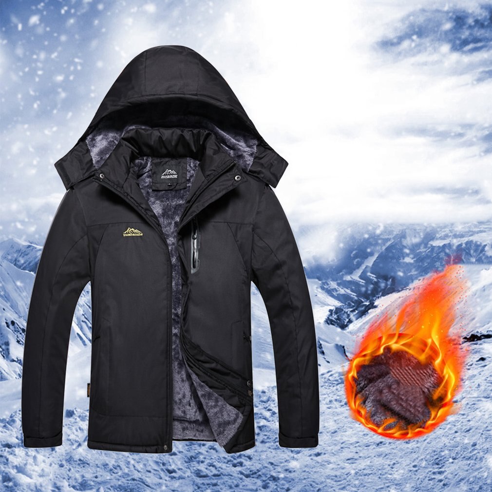 Unisex vinter indre fleece vandtæt hættejakke udendørs sport varm frakke vandreture camping trekking ski jakker