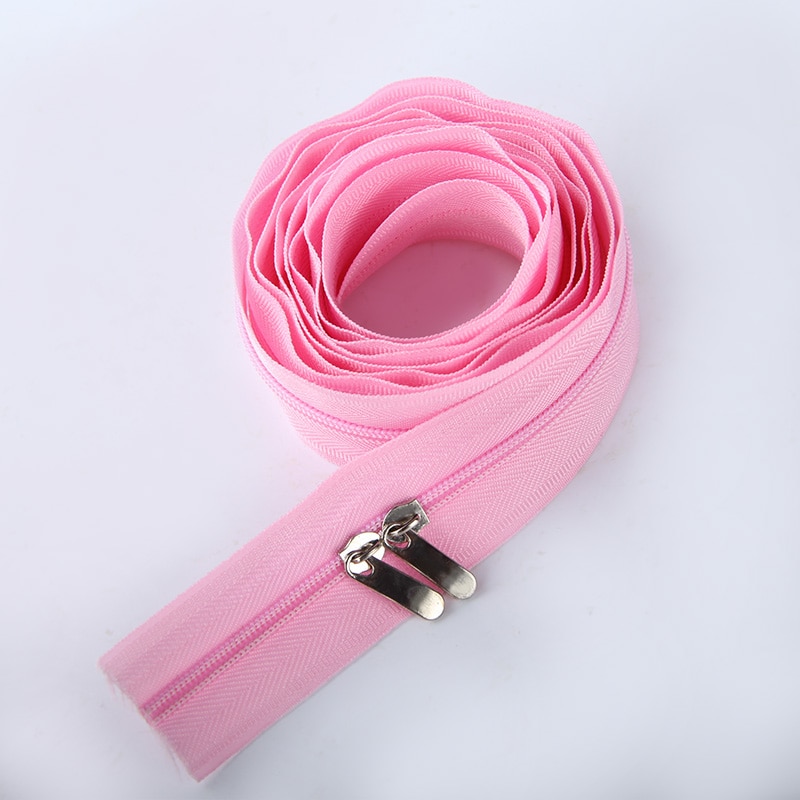 2 kpl  #3 100cm 150cm pitkä peitto vetoketju nylon kela vetoketjut kaksinkertaisten liukusäätimien ompeluun suljettu pää ompelutyyny pi: Vaaleanpunainen / 150cm