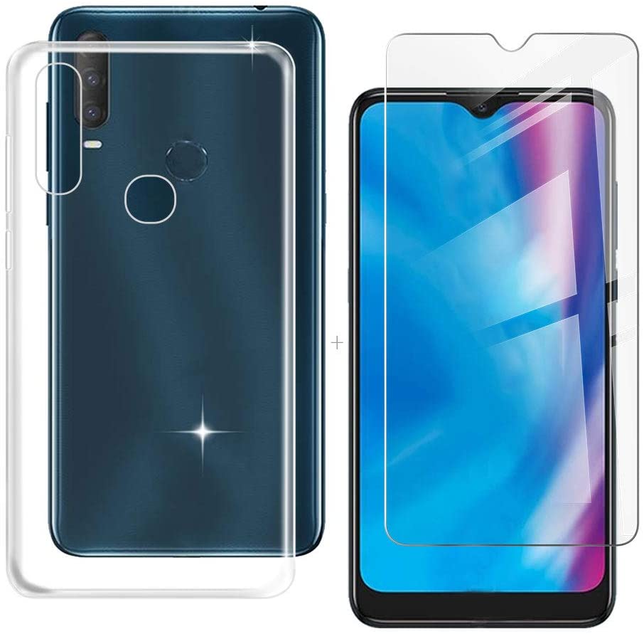 3-in-1 etui + kamera szkło hartowane dla Alcatel 1S 2020 ScreenProtector szkło dla Alcatel 3L 2020 2.5D szkło