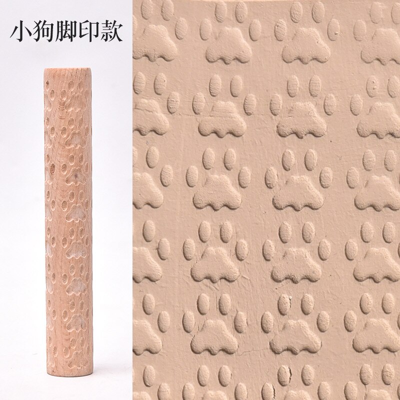 Aardewerk Gereedschap Houten Textuur Modder Roll Embossing Stick Patroon Rolling Modder Stok Klei Board Printing Textuur Houten Stok: D
