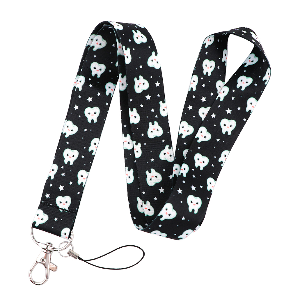 Nyckelband för mänskligt organ tandvård tandläkare halsrem kort id-korthållare nyckelring nyckelring tillbehör läkare sjuksköterska: Blå