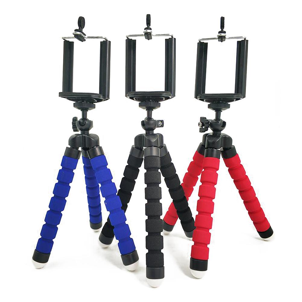 Mini Tripod Multifunctional Flexible Tripod Portable Sponge Tripod with Phone Clip for Selfie Mobile Phones Lightweight Camera