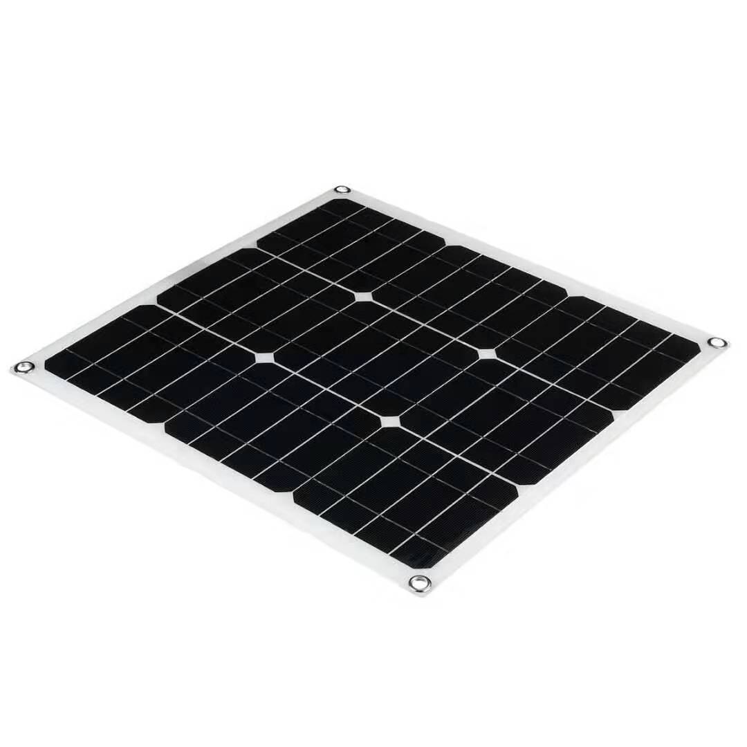 100W 12V 5V USB Solar Panel Solar Battery Charger 10A PWM Controller IP65 Single Crystal for Car Battery Alligator Clip Cable