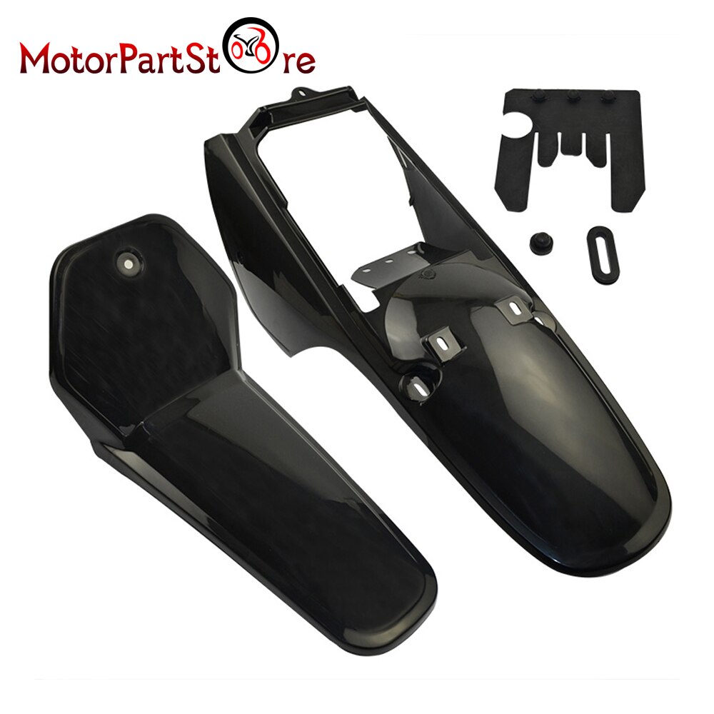 Svart blå vit plast fram/bak stänkskärm skal kåpa kit passform yamaha  pw80 py80 peewee smuts cykel motorcykel delar: Svart