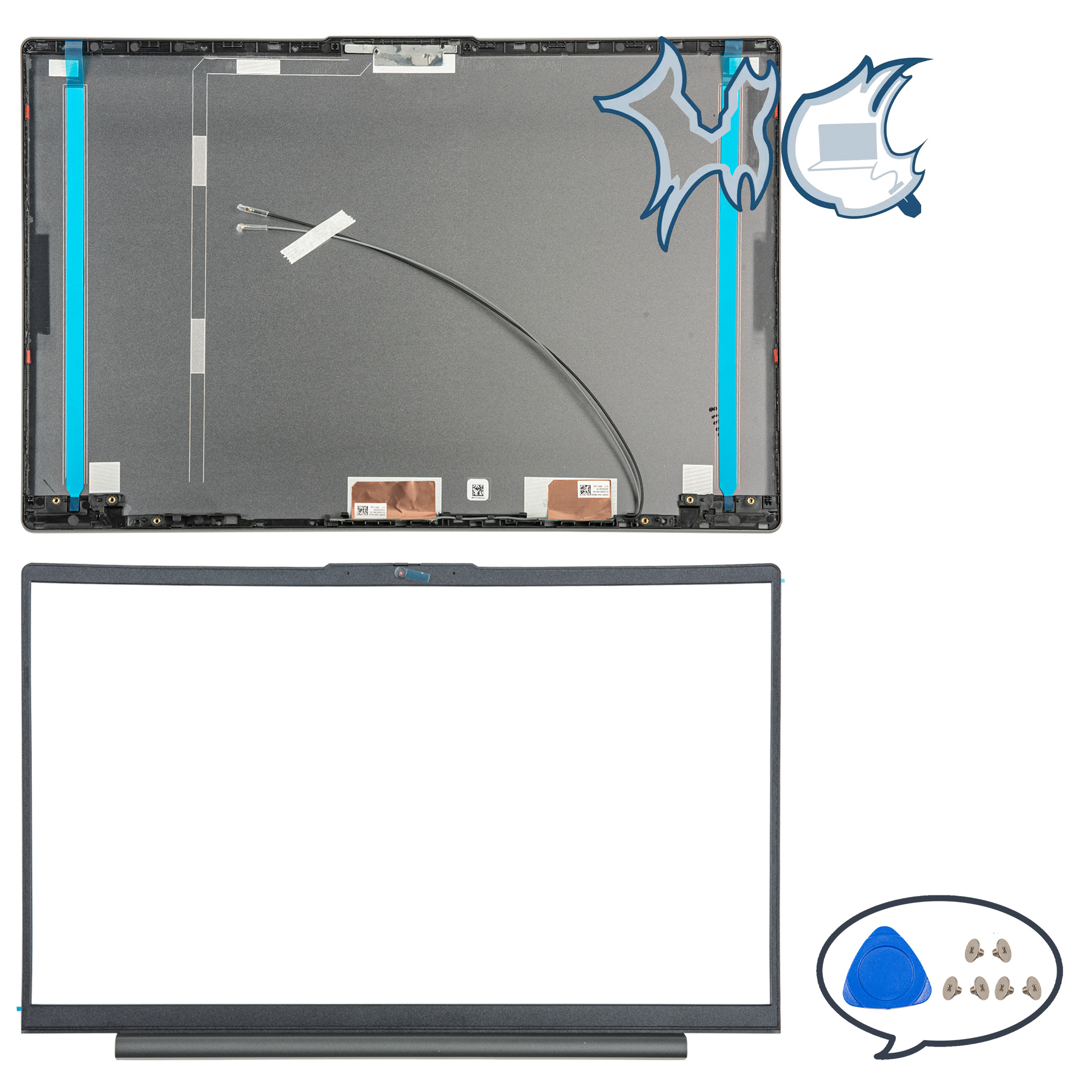 Case For Lenovo Ideapad 5 15IIL05 15ITL05 15ARE05 15ALC05 LCD Back Cover Screen Lid Front Bezel Hinges Palmrest Bottom Shell: black