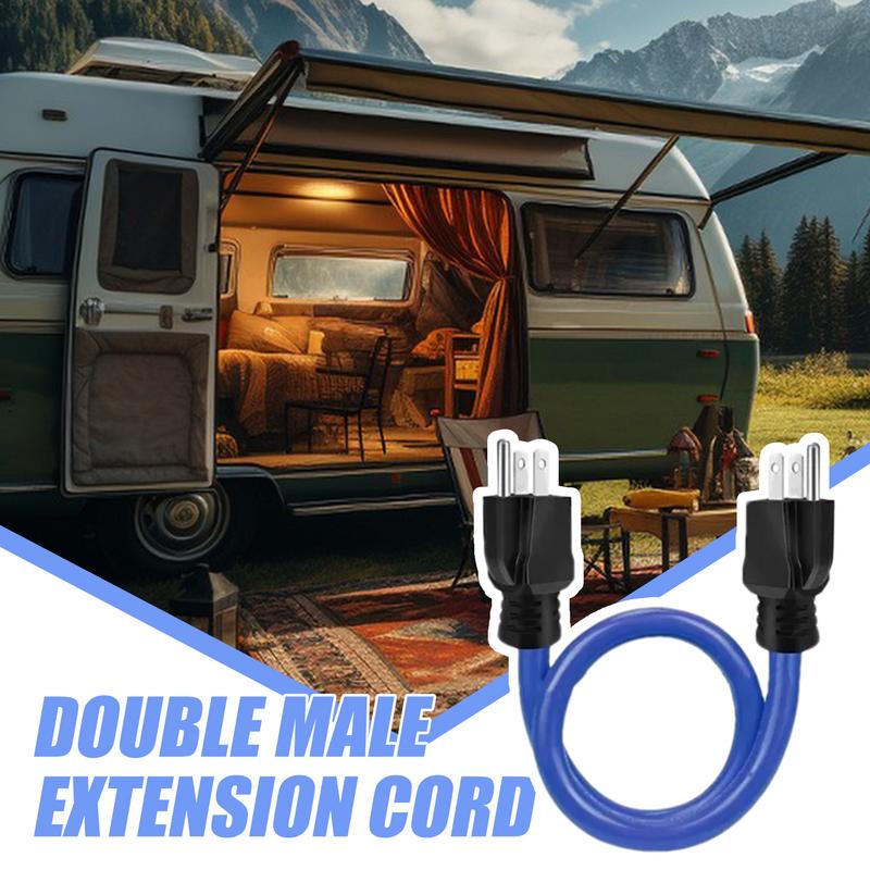 Dubbel mannelijk verlengsnoer, zware elektrische stekkers, 3 stekkers inbegrepen, elektrische benodigdheden voor thuis, commercieel, binnen en buiten