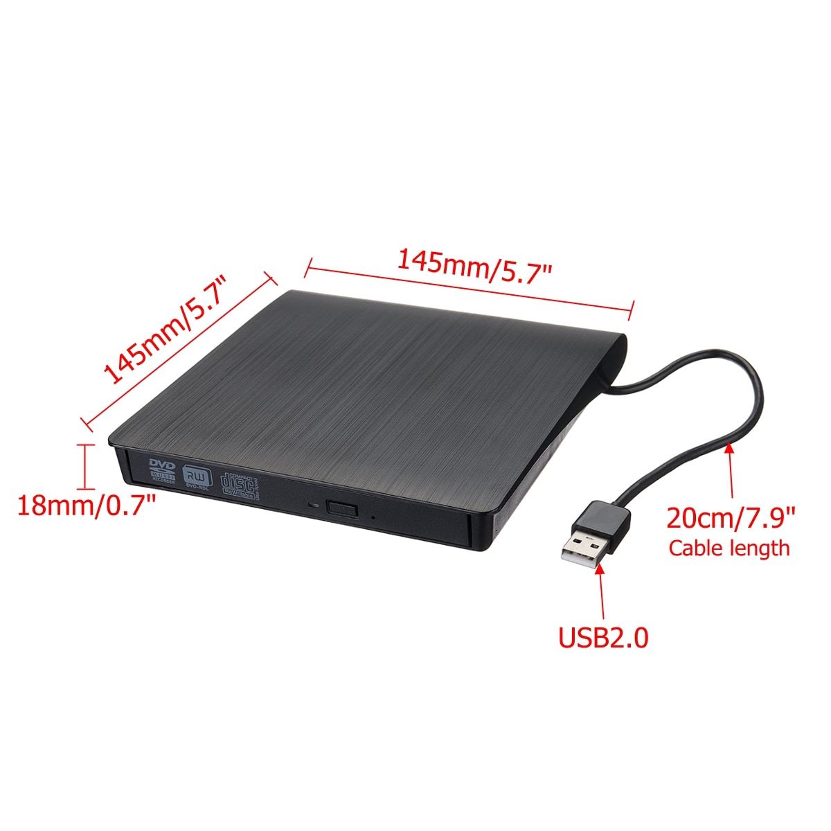 DVD externo lector de CD disco óptico USB 3,0 DVD-RW CD-RW jugador quemador Slim lector portátil grabadora portátil para PC portátil