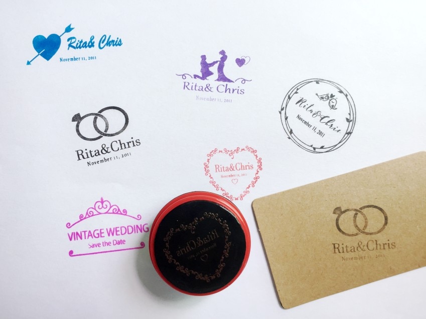 Plane - Wedding Invitation Stamp Wedding Stamp self inking Custom photosensitive seal stamp40mm