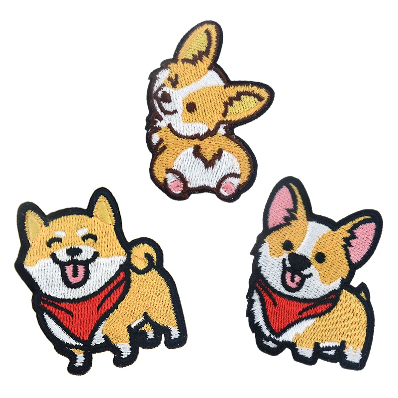 Corgi/Teckel/Husky Patch Borduurwerk Patches Voor Kleding Leuke Hond Animal Ijzer-Patches Op Kleding