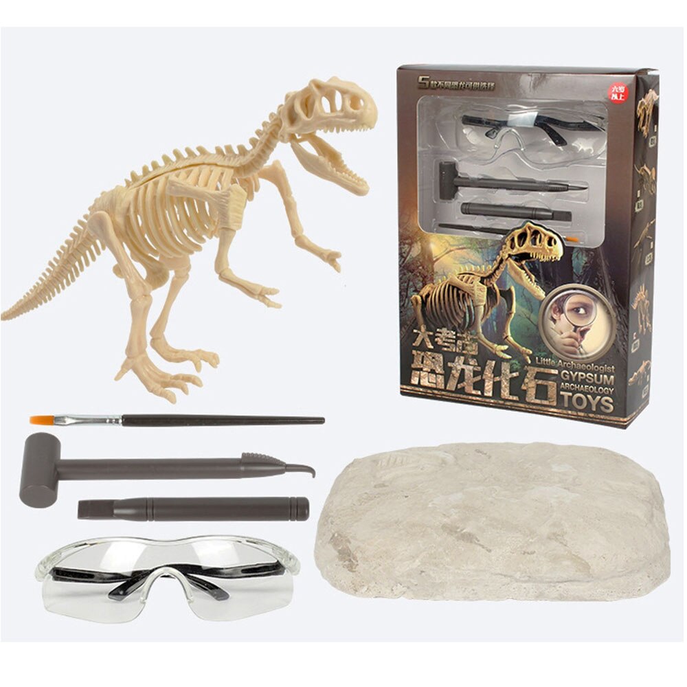 Archaeology Excavation Toys Stegosaurus Triceratops Mammoth Skeleton Models Children DIY Puzzle Games: A with blinkers