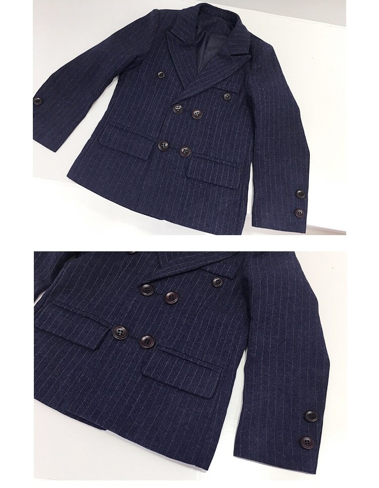 Trajes de para niños primavera otoño estilo niños ropa de boda 2 piezas conjuntos de trajes de azul