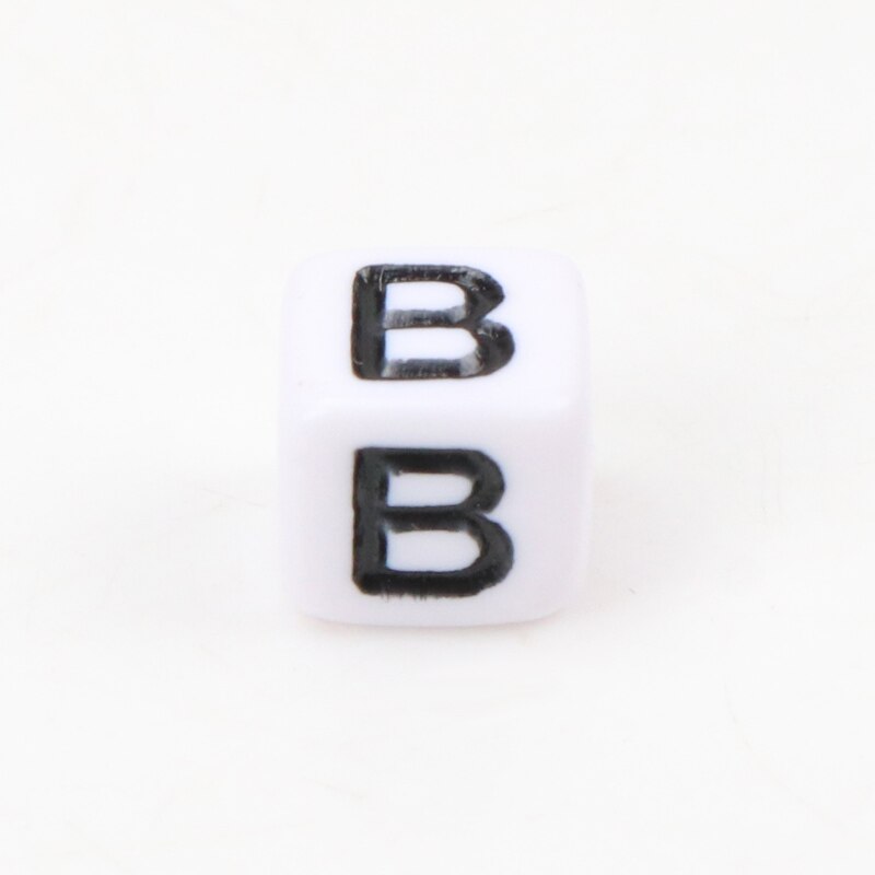 , cubo de alfabeto con letras blancas y negras, cuentas sueltas con letras acrílicas, apto para fabricación de joyas, 6mm, 100 Uds.