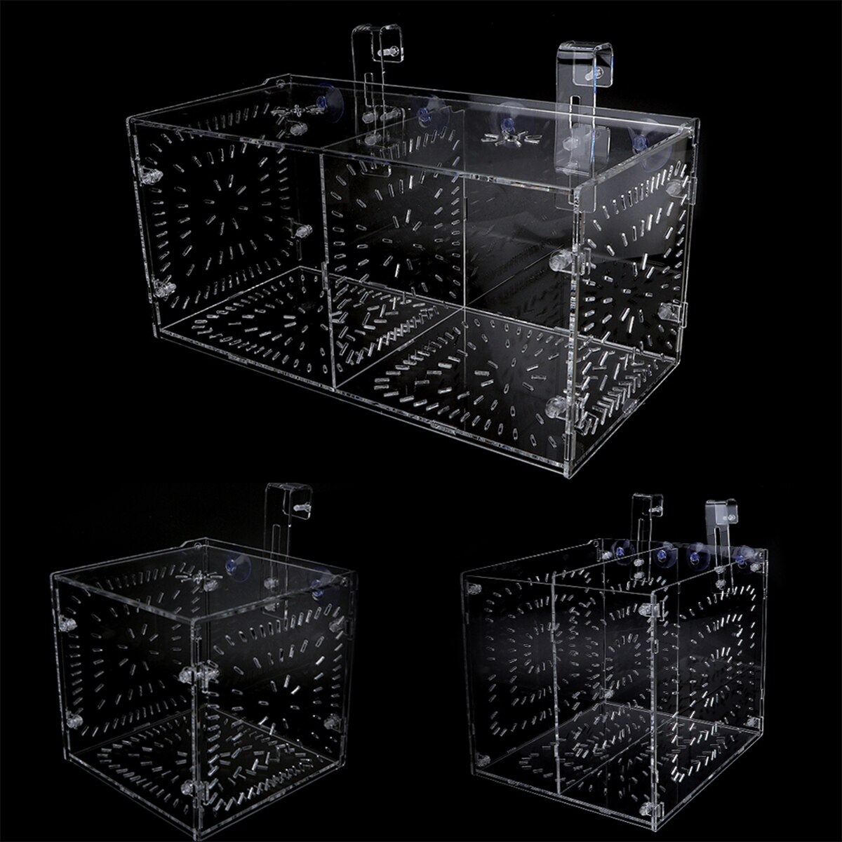 Aquarium Isolatie Box Acryl Visteelt Doos Aquarium Broederij Incubator Met Zuignappen En Haak Baby Vissen Garnalen: 20x10x10cm