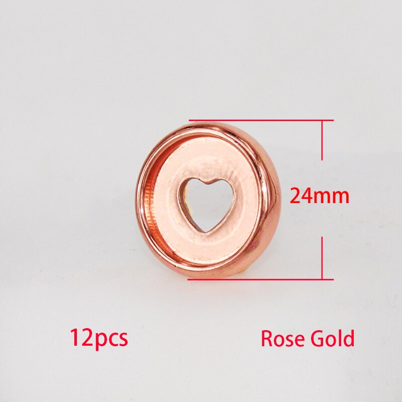 24Mm Paddestoel Discs Bindmiddel Notebook Bindmiddel Ring Hartvormige Binding Discs Binding Ring Diy Planner Accessoires Schoolbenodigdheden: Rose Gold-12pcs