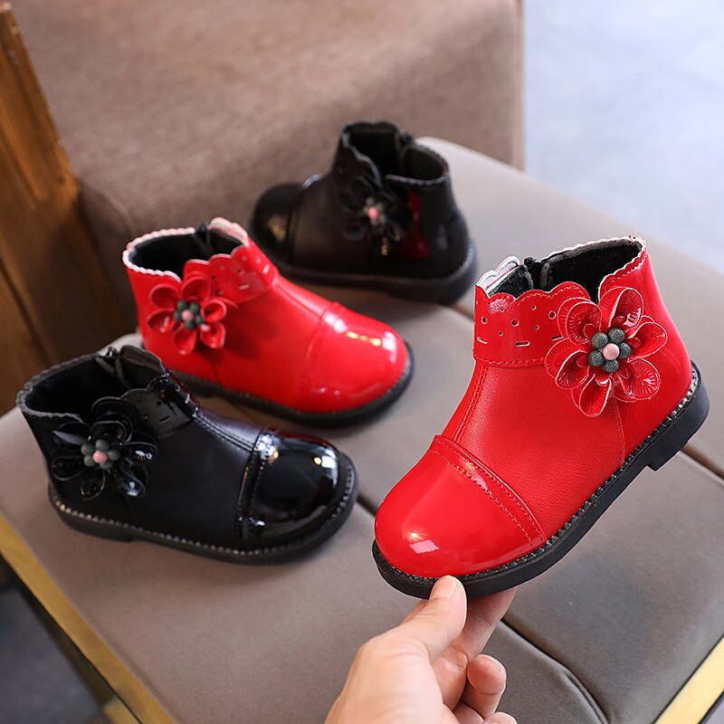 CUZULLAA-Botas de piel para niños de 1 a 6 años, zapatos de princesa, botas de cuero, Otoño e Invierno