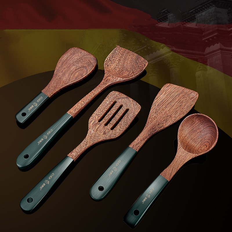 Houten Kookgerei Natuurlijke Wenge Hout Non-stick Kookgerei Spatel Schop Rijst Lepel Keuken Koken Tool Keuken Accessoires