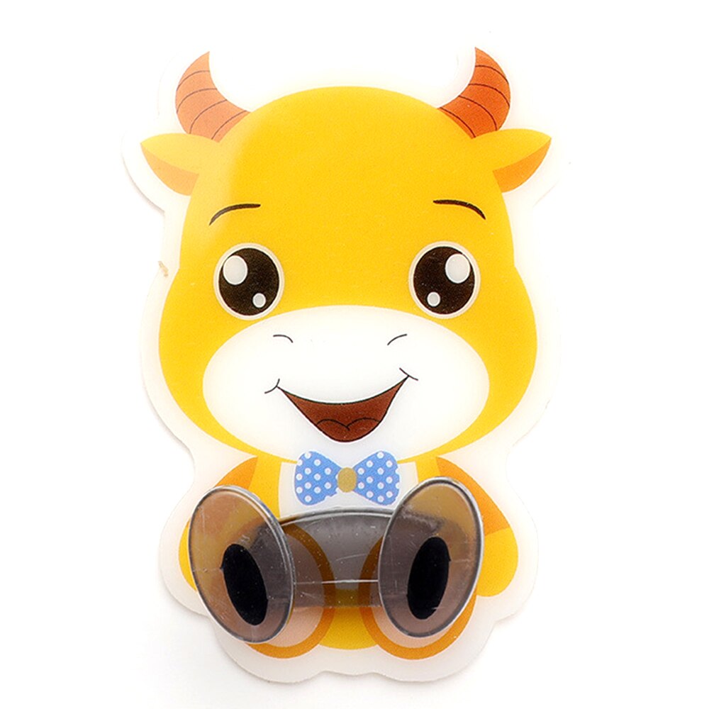 Multi-Purpose Hooks Power Cord Plug Bracket Wall Mounted Cartoon Animals Adhesive Strength Shelf Hook Socket Storage Rack Holder: Cattle