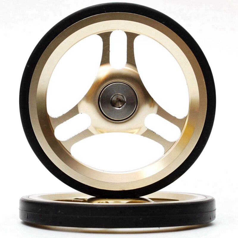 ACEOFFIX EZ-3 60mm Aluminium Eazy Wheels 45g pair for Brompton Bicycle easy pulling: champagne