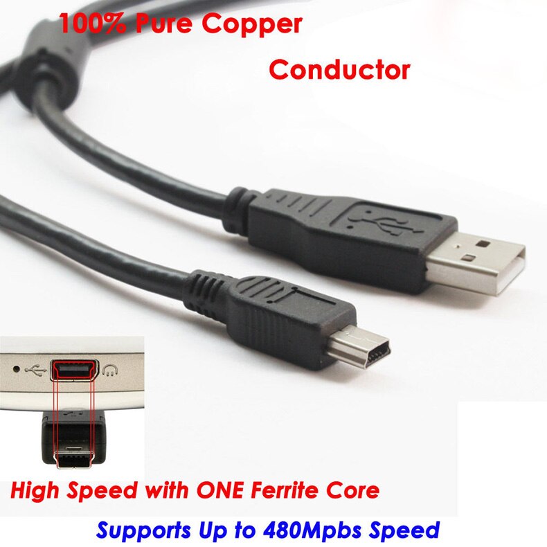 3 Meter 2.0 Mini Usb Charger Cable Koord Voor Sony PS3 Controller Zuiver Koper ND998