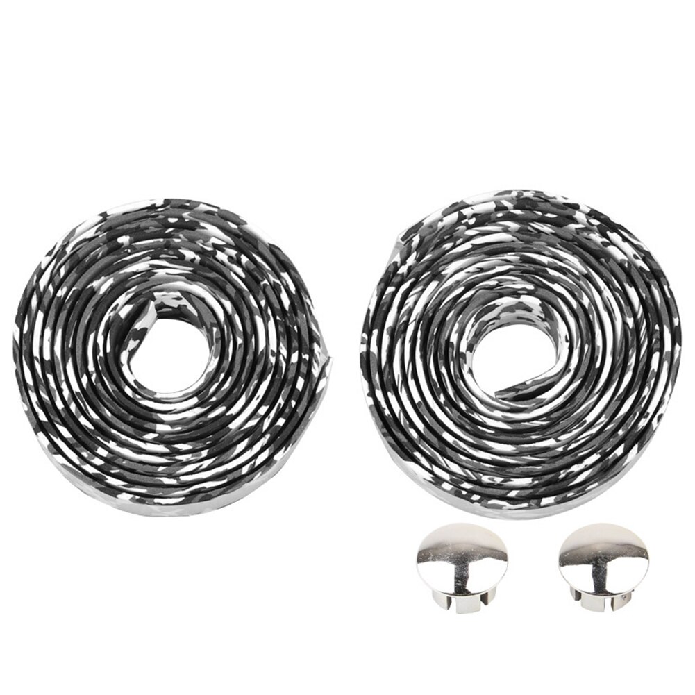 2Pcs Draagbare Fiets Stuurlint Fietsstuur Spons Bandage Fietsen Racefiets Handvat Antislip Riem Baaien Stekkers