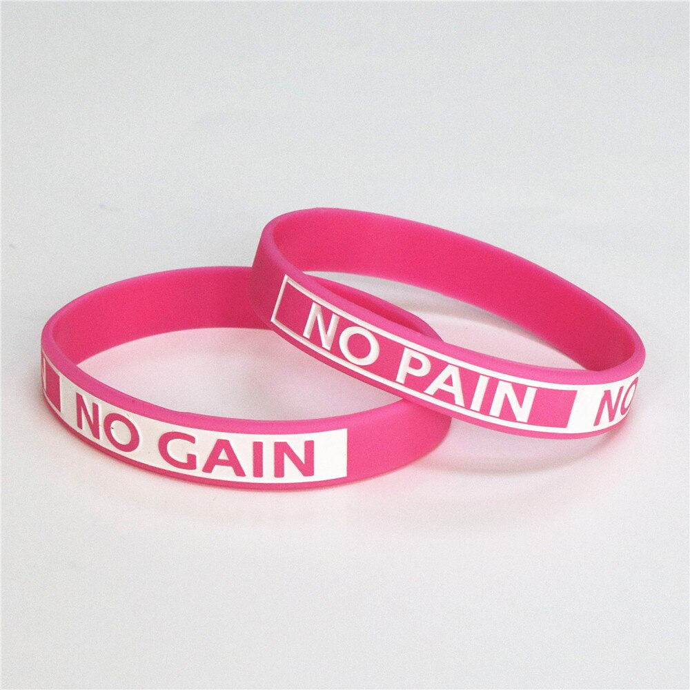 LUKENI offre spéciale 4PC Bracelet en Silicone pas de douleur pas de GAIN Motivation Bracelet en Silicone taille adulte 4 couleurs SH082: Pink