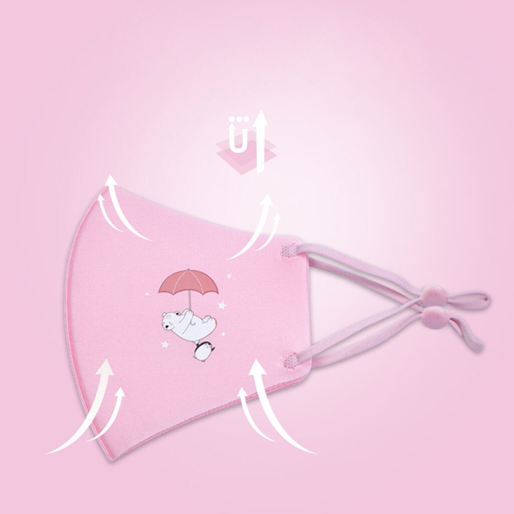 5pcs Children Ski Fasemask Dustproof Reusable Fabric Bandana Cute Cartoon Animal Printed Masque Bandana