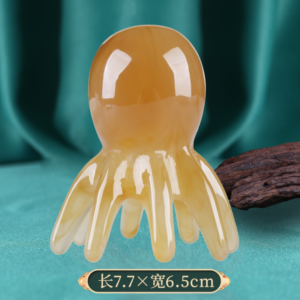 Hars Octopus Massage Kam Hoofd Meridiaan Schrapen Hoofdhuid Massage Borstel Acupunctuur SPA Gua Sha Vermoeidheid Relief Massage Ontspanning: MEERDER