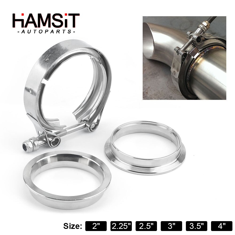 Hamsit Auto car stainless steel hose clamp #304 flange clamp V-shaped pipe clamp special for automobile exhaust dropshopping