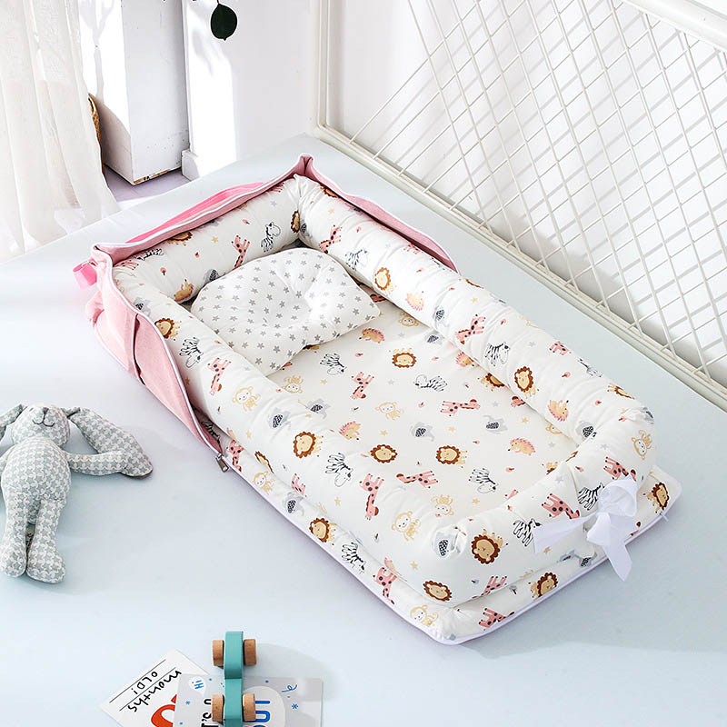 Abnehmbare Baby Nest Bettwäsche Stoßstange Neugeborenes Reise Matratze Schläfer Zaun 85x45cm
