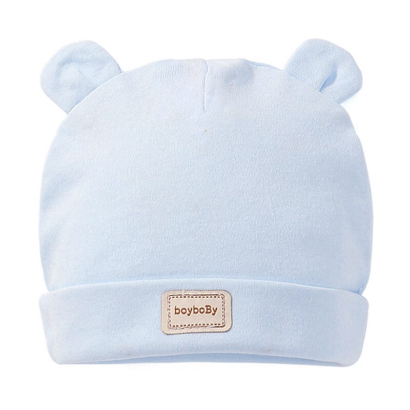 3 farben Baby Infant Solide Doppel Schicht Aus Reiner Baumwolle Hüte Lätzchen Set Für Neugeborene Mädchen Jungen Nette Caps: BL2