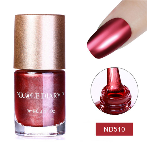 Nicole Dagboek 9 Ml Metallic Nagellak Spiegel Effect Glanzend Metaal Nagellak Vernis Rood Blauw Groen 10 Kleuren: 10