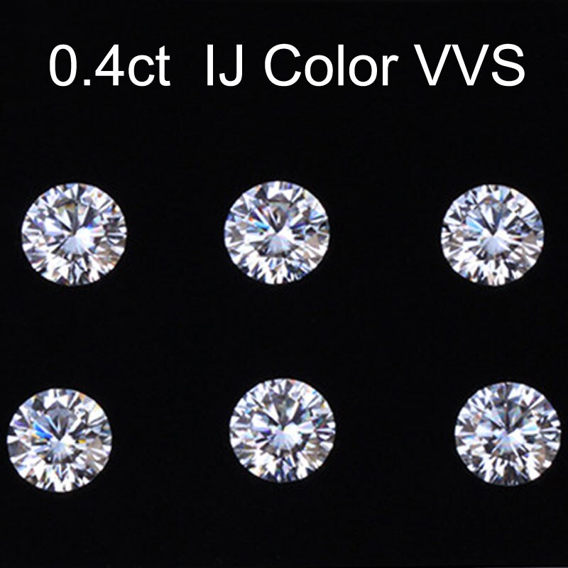 Loose Gemstones Moissanite IJ Color 0.4ct 0.4 Carat 4.5mm Clarity VVS Round Jewelry Bracelet Diamond Ring Material Loose Stones