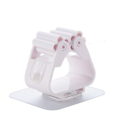 Mop Broom Holder Wall Mounted Mop Holder Household Adhesive Storage Broom Hanger Mop Hook Racks Kitchen Bathroom Organizer: white