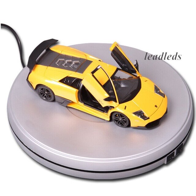 110V 10 Inches Black Led Light electric Rotating Turntable Display Stand (1pc Super Brightness White Led in the Middle Light Up)