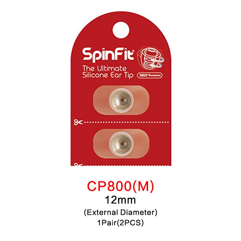 Original dunu spinfit  cp100 cp800 in- øret patenteret silikone øretelefoner øreprop 1 par  (2 stk): Cp800- m (12mm)