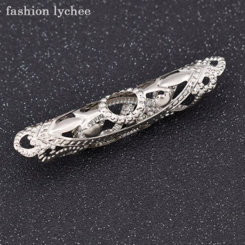 lychee Vintage Tibetaanse Hol Gesneden Metalen Kralen Dreadlock Manchetten Clip Haarverlenging Tool Sieraden: Silver