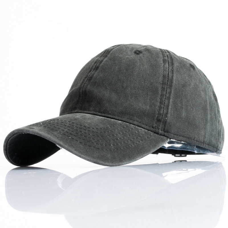 Baseball hat mænd og kvinder justerbar hat bomuld hip hop hat street dance hat ensfarvet flad kasket: Mørkegrå