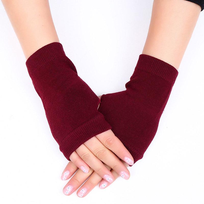 Rose Gedruckt Dame Strass Finger Handschuhe Frauen Männer Funkelnden Gestrickte Schwarz Wolle Halb Finger Computer Handschuhe Warme Handschuhe: B-3