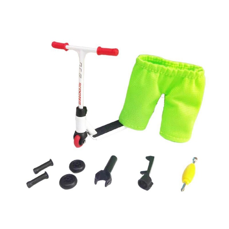 Mini Skateboard Finger Alloy Finger Scooter Scooter Model Finger Board Accessories Mini Skateboard Finger Toy: white
