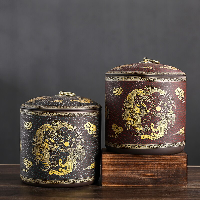 Canister Set Coffee Container Tea Organizer Tea Leaves Container Chinese Pickle Jar Caja Para Te Tea Caddy Ceramic AB50CY