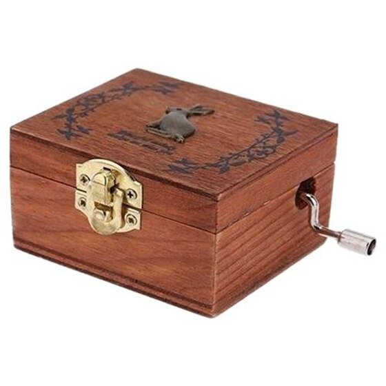 Exquisite Retro Wooden Musical Box Hand Crank Melody: Spirited Away
