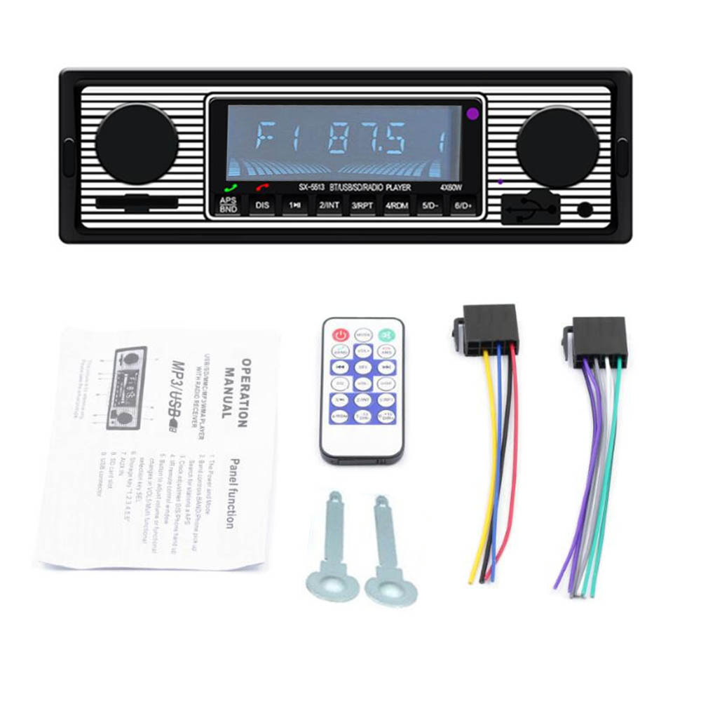 Auto Radio Bluetooth-kompatibel Vintage Drahtlose MP3 Multimedia Player Klassische Stereo Audio Player Auto Elektrische Auto MP3 Player