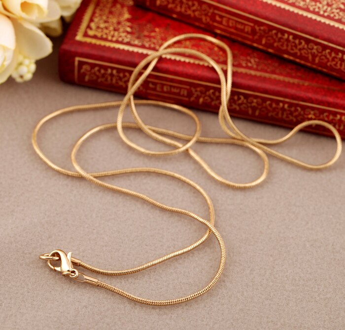 BALANBIU, collar largo clásico minimalista de Color dorado con cadena de serpiente para mujeres, contraídos en , nuevas joyas de al por mayor