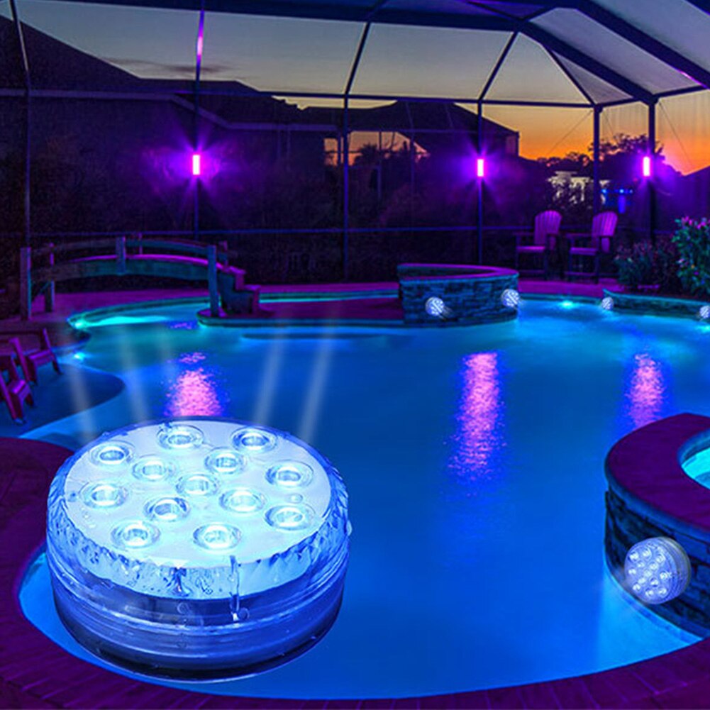 Bad spa fest med fjernbetjening nedsænket led lys lys boligindretning have undervands pool badekar til akvarium rgb