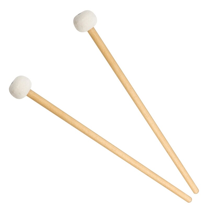 2 Pieces Double Head Drum Cymbal Gong Mallet Soft Hammer Sticks Mallets Rods Felt Hammer 385mm