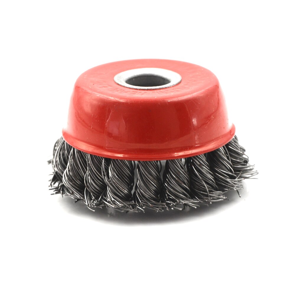 75mm 3" Steel Wire Wheel Knotted Cup Brush Rotary Steel Wire Brush Crimp Cup Wheel For Angle Grinder