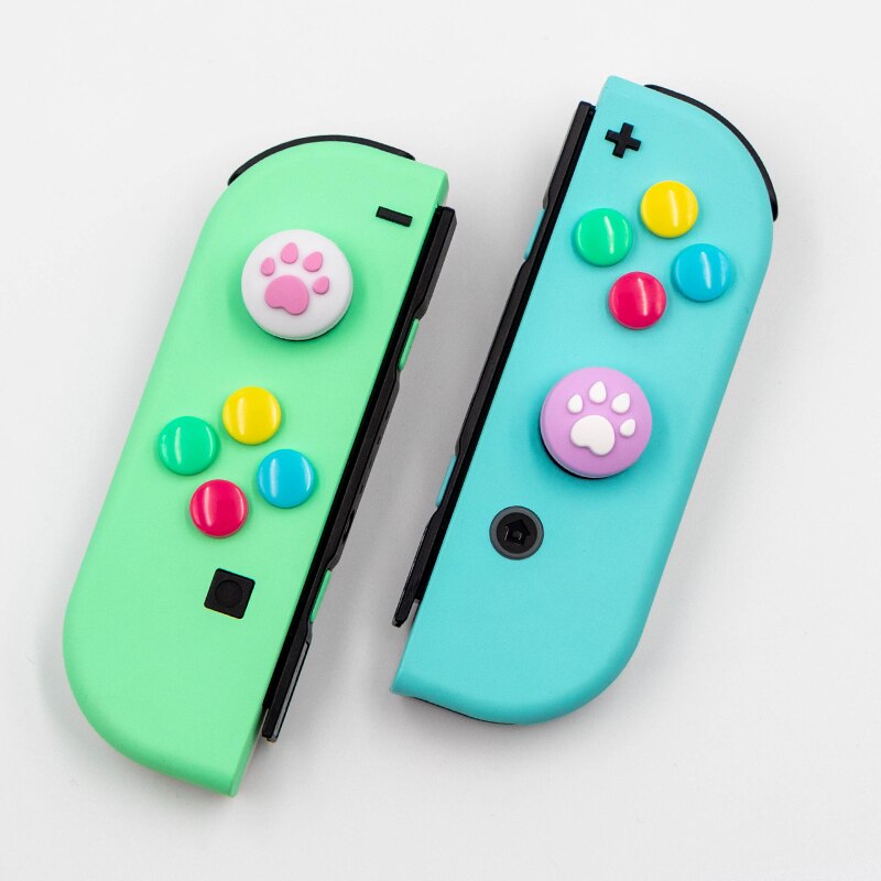 Thumb Stick Grip Cap ABXY Key Sticker Joystick Button Protective Cover Nintend Switch Joy-con Controller Skin Colorful Case: 5