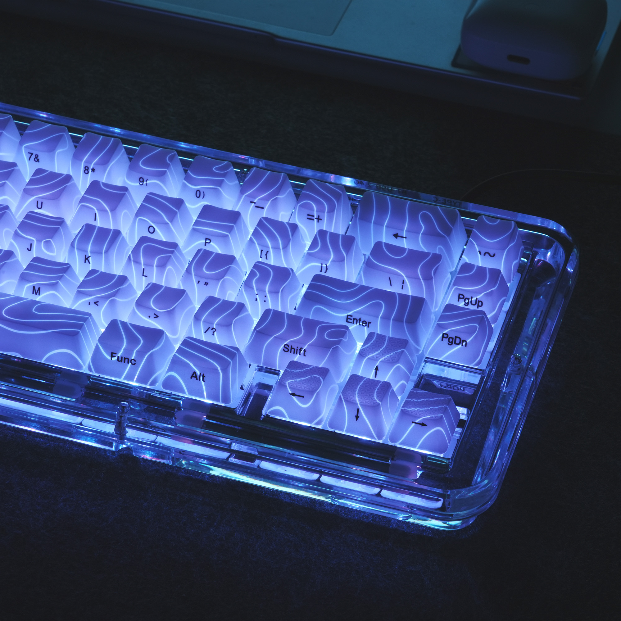 XVX Topographic Version Pattern Shine-Through OEM Profile IMD-Tech Keycap Set 118 keys